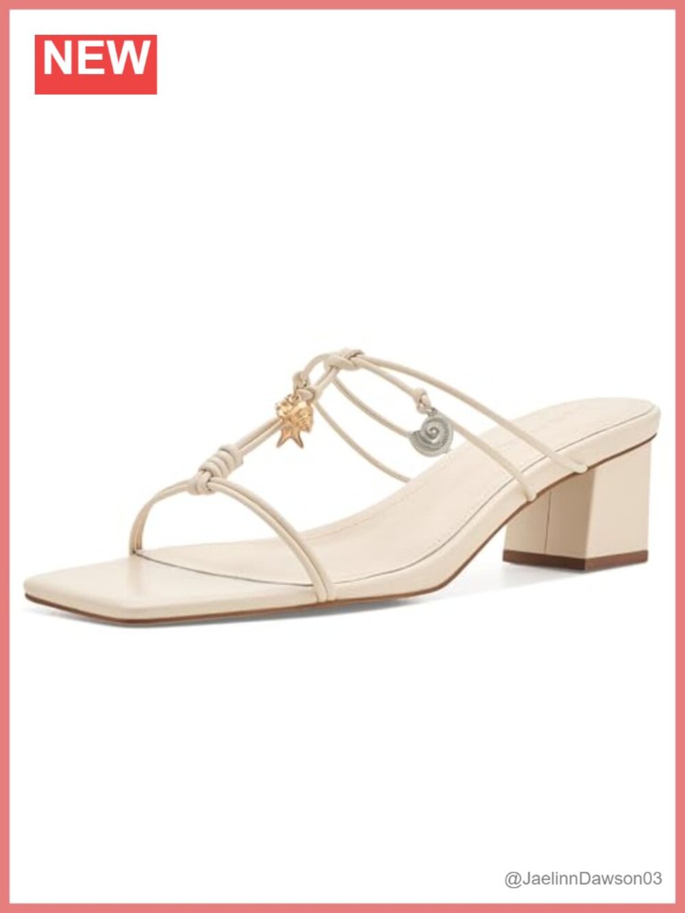 FARM Rio Strappy Leather Block Heel Sandals Open Toe Slip On